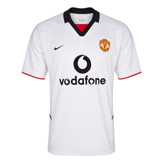 Men Retro Fan Version 02/03 Manchester United Away Soccer Jersey White