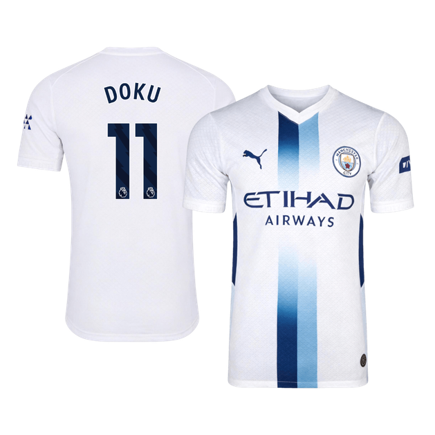 DOKU #11 Manchester City Third Soccer Jersey 2026/27 White