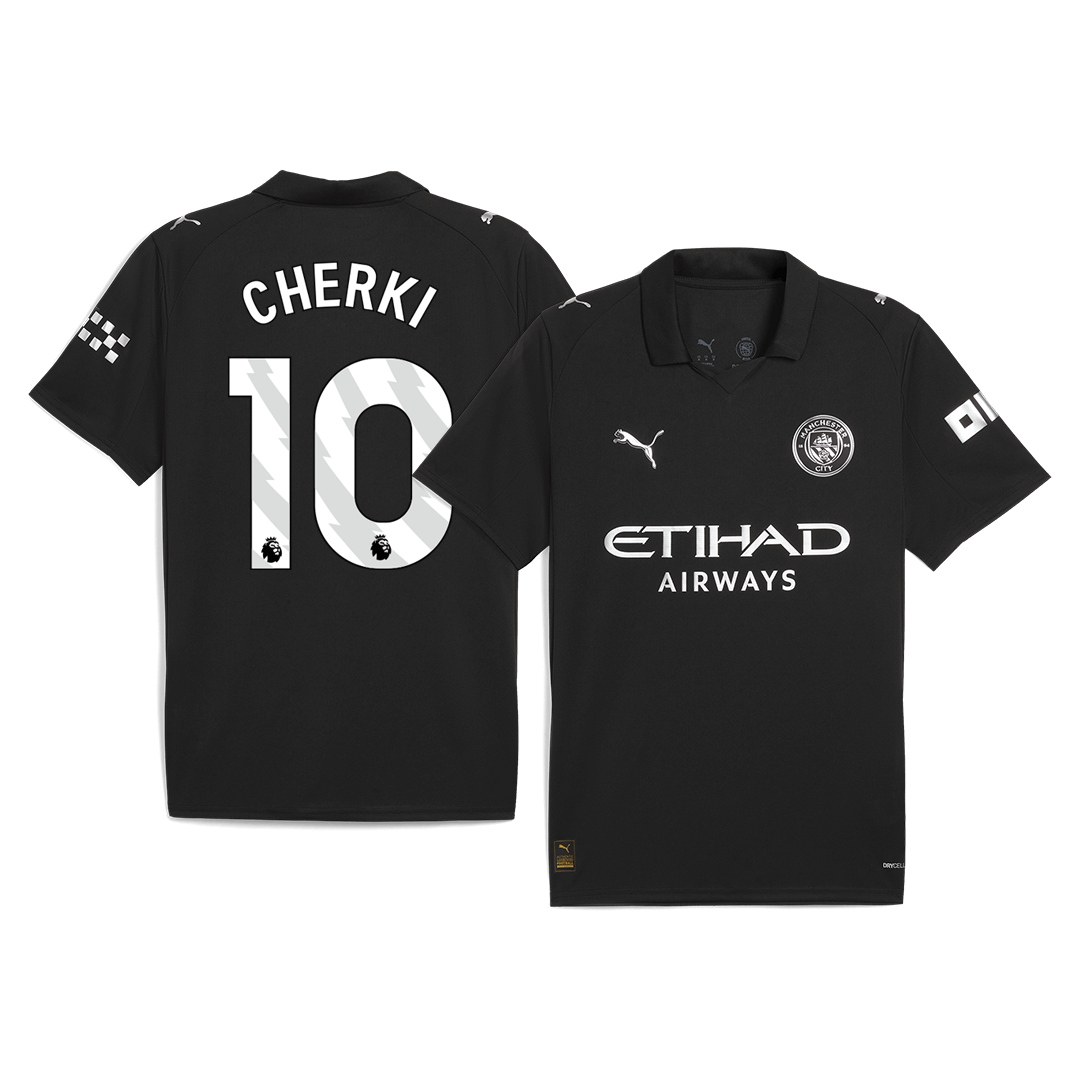 CHERKI #10 Manchester City Away Soccer Jersey 2025/26 Black