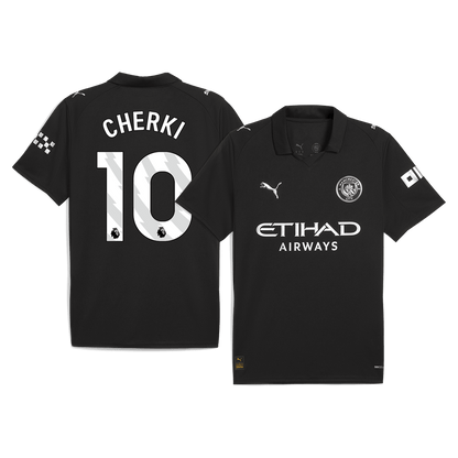 CHERKI #10 Manchester City Away Soccer Jersey 2025/26 Black