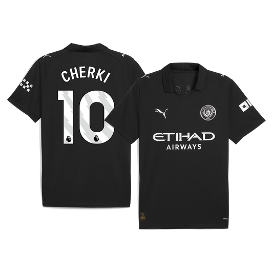 CHERKI #10 Manchester City Away Soccer Jersey 2025/26 Black