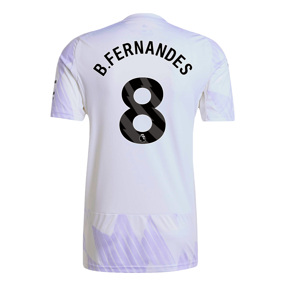B.FERNANDES #8 Manchester United Away Soccer Jersey 2025/26 White