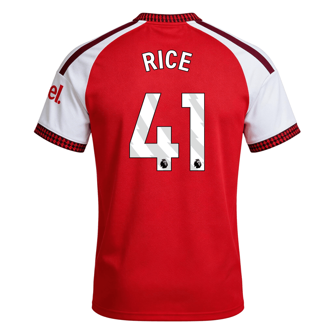 RICE #41 Arsenal Home Soccer Jersey 26/27 Red