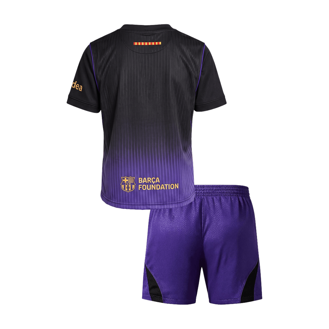 Player Version Kids Barcelona Away Soccer Jersey Kit (Jersey+Shorts) 2026/27 Purple