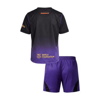 Player Version Kids Barcelona Away Soccer Jersey Kit (Jersey+Shorts) 2026/27 Purple