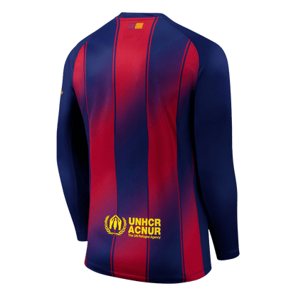 25/26 Barcelona Home Long Sleeve Soccer Jersey Red&Blue