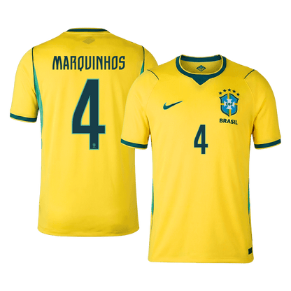 MARQUINHOS #4 Brazil Home Soccer Jersey World Cup 2026 Yellow