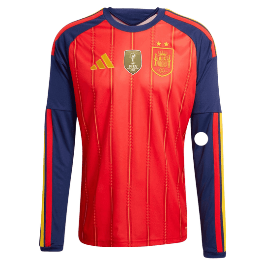 Spain 2-Star 2026 World Cup Champions Home Long Sleeve Soccer Jersey