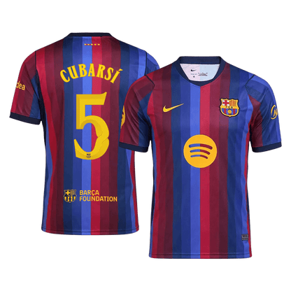 CUBARSÍ #5 Men Fan 26/27 Barcelona Home Soccer Jersey Short Sleeve Blue&Garnet - UCL