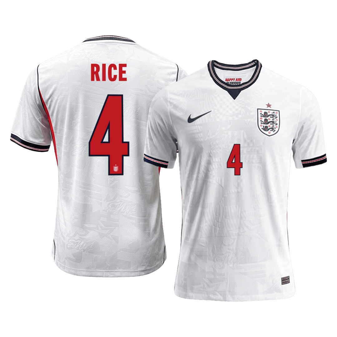 Player Version RICE #4 England Home Soccer Jersey 2026