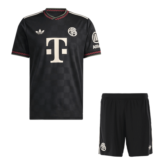 Bayern Munich Third Away Soccer Jersey Kit(Jersey+Shorts) 2025/26 Black