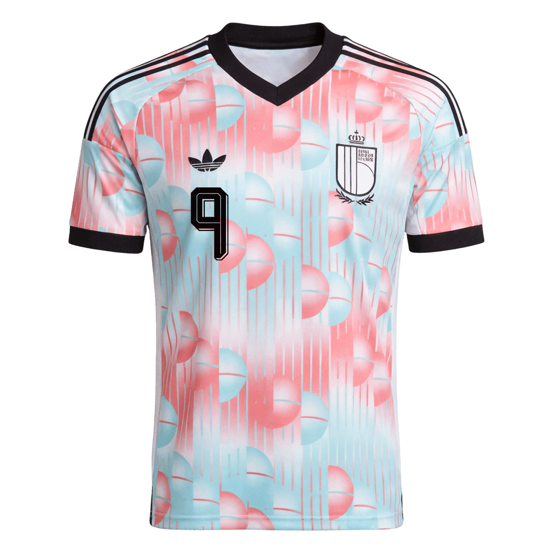 LUKAKU #9 Belgium Away Soccer Jersey World Cup 2026 Blue&Pink