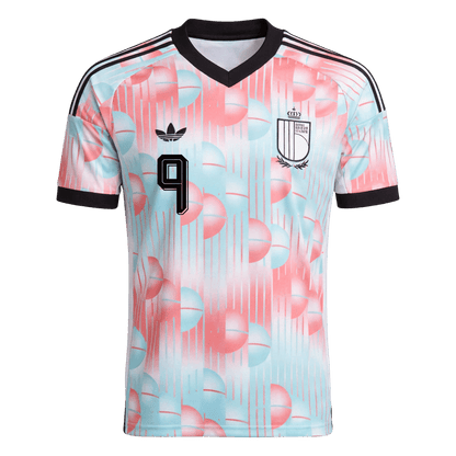 LUKAKU #9 Belgium Away Soccer Jersey World Cup 2026 Blue&Pink