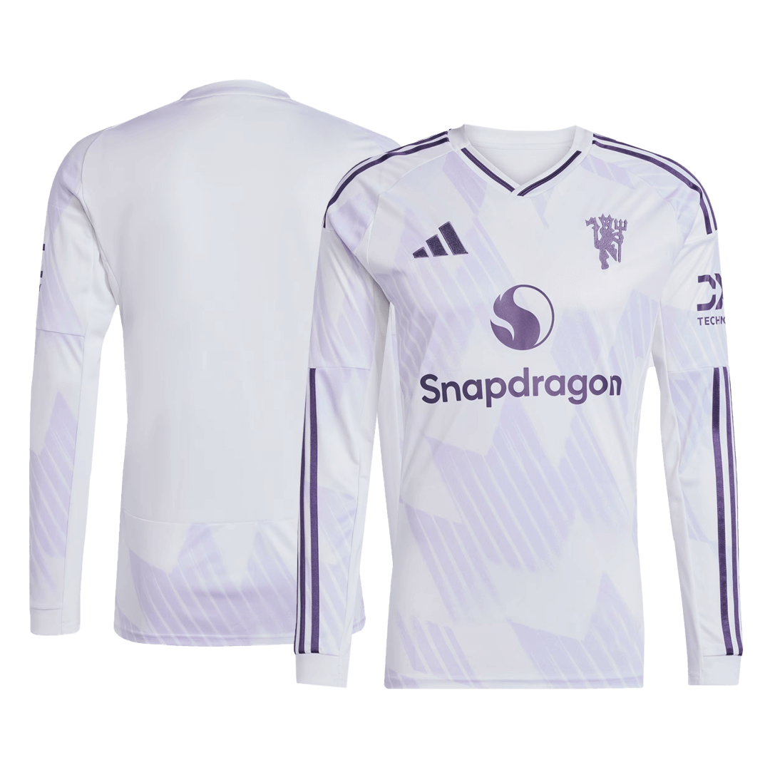 Manchester United Away Long Sleeve Soccer Jersey 2025/26 White