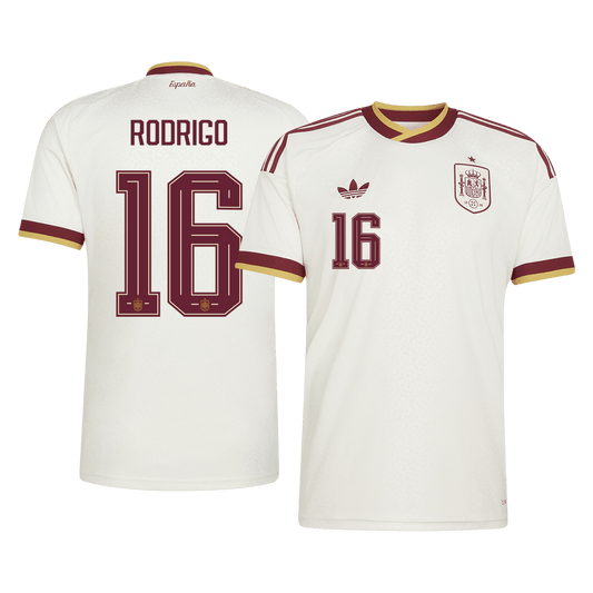 RODRIGO #16 Spain Away Football Shirt World Cup 2026 White