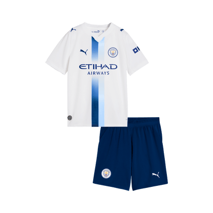 Kids Manchester City Third Soccer Jersey Kit (Jersey+Shorts) 2026/27 White