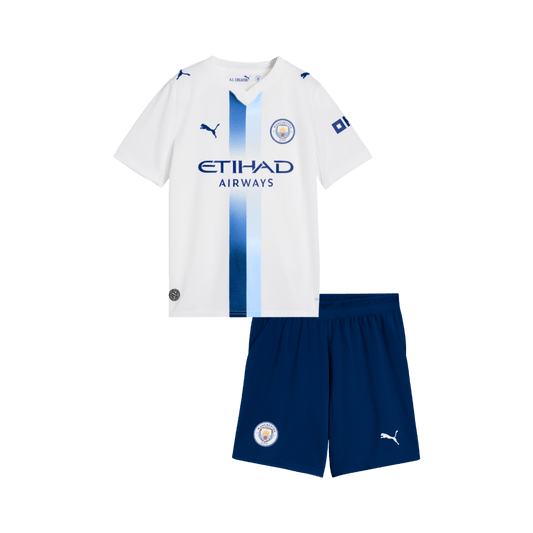 Kids Manchester City Third Football Jersey Kit (Jersey+Shorts) 2026/27 White