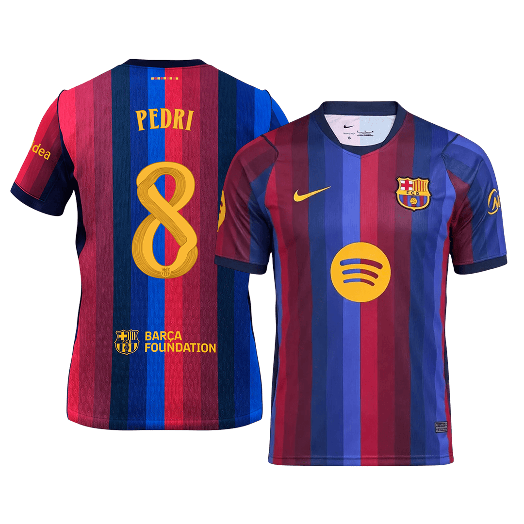 PEDRI #8 Men Fan 26/27 Barcelona Home Soccer Jersey Short Sleeve Blue&Garnet - UCL