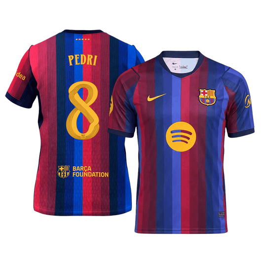 PEDRI #8 Men Fan 26/27 Barcelona Home Soccer Jersey Short Sleeve Blue&Garnet - UCL