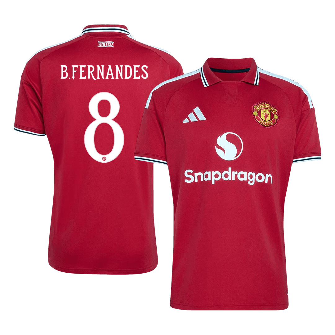 B.FERNANDES #8 Manchester United Home Soccer Jersey 26/27 Red - UCL