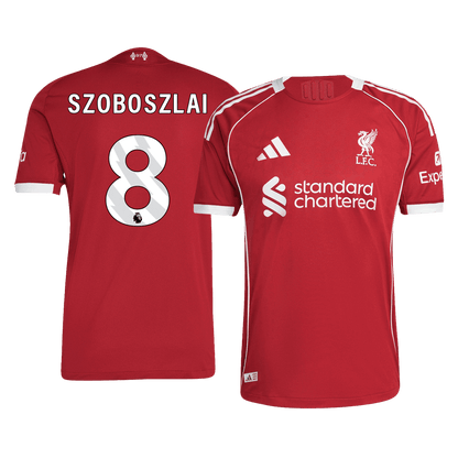 Authentic SZOBOSZLAI #8 Liverpool Home Soccer Jersey 2025/26