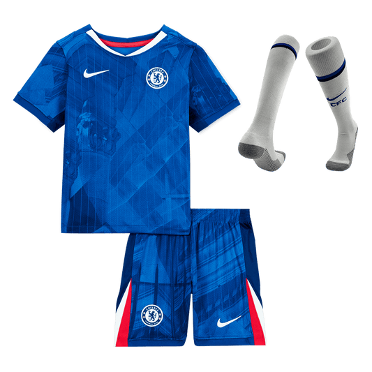 Kid's Chelsea Home Soccer Jersey Kit(Jersey+Shorts+Socks) 2025/26 Blue