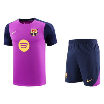 Barcelona Pre-Match Training Soccer Jersey Kit(Jersey+Shorts) 2025/26 Purple