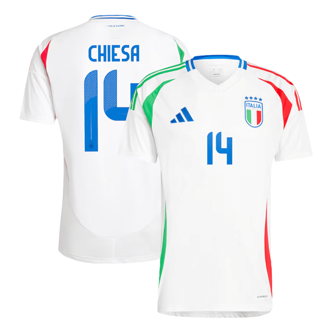 CHIESA #14 Italy Away Soccer Jersey Euro 2024
