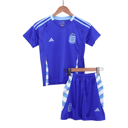Kid's Argentina Away Soccer Jersey Kit(Jersey+Shorts+Socks) 2024