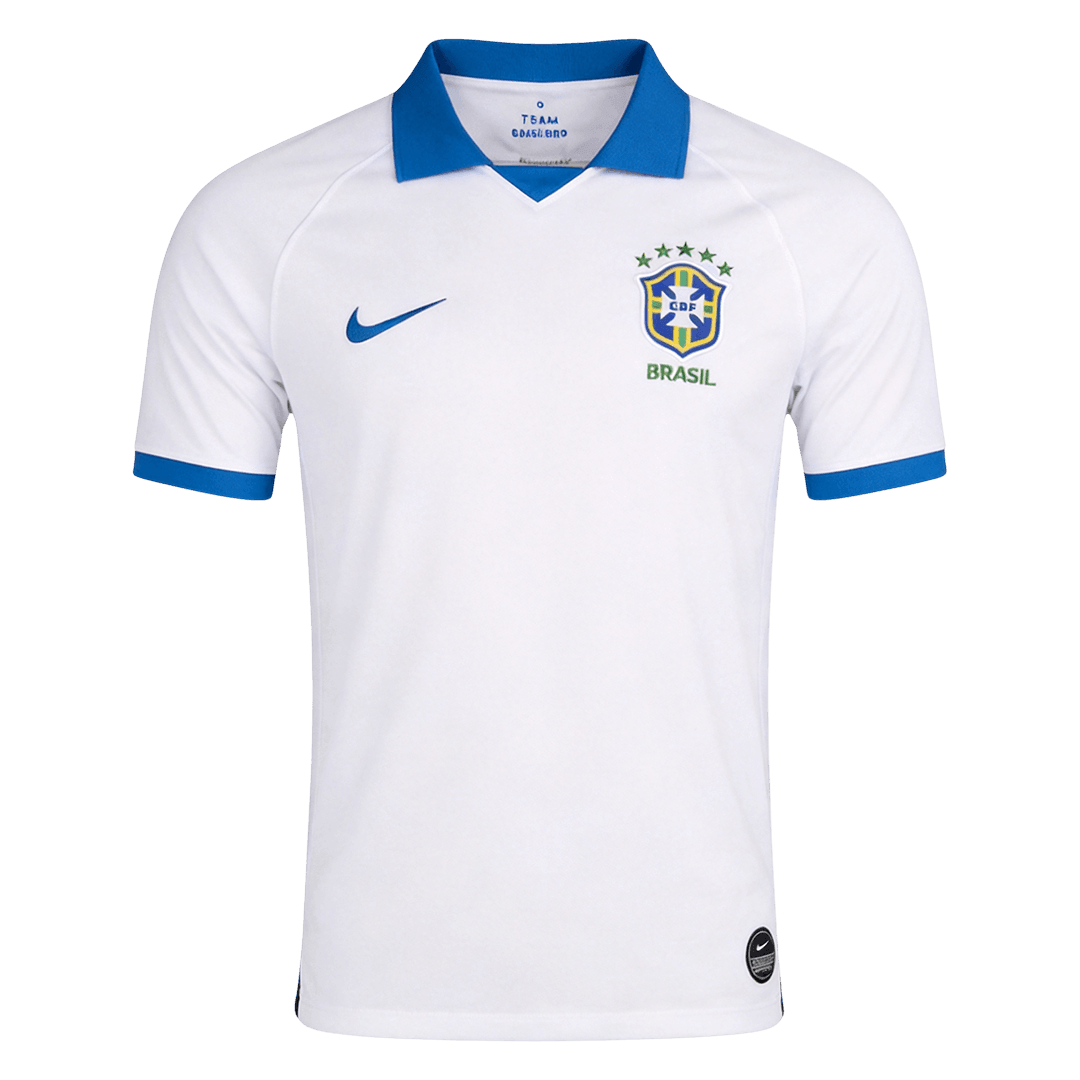 Men Retro Fan Version Brazil Away Soccer Jersey 2019 White