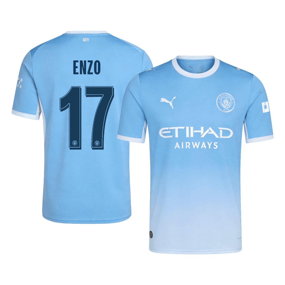 ENZO #17 Manchester City Home Soccer Jersey 26/27 Blue - UCL