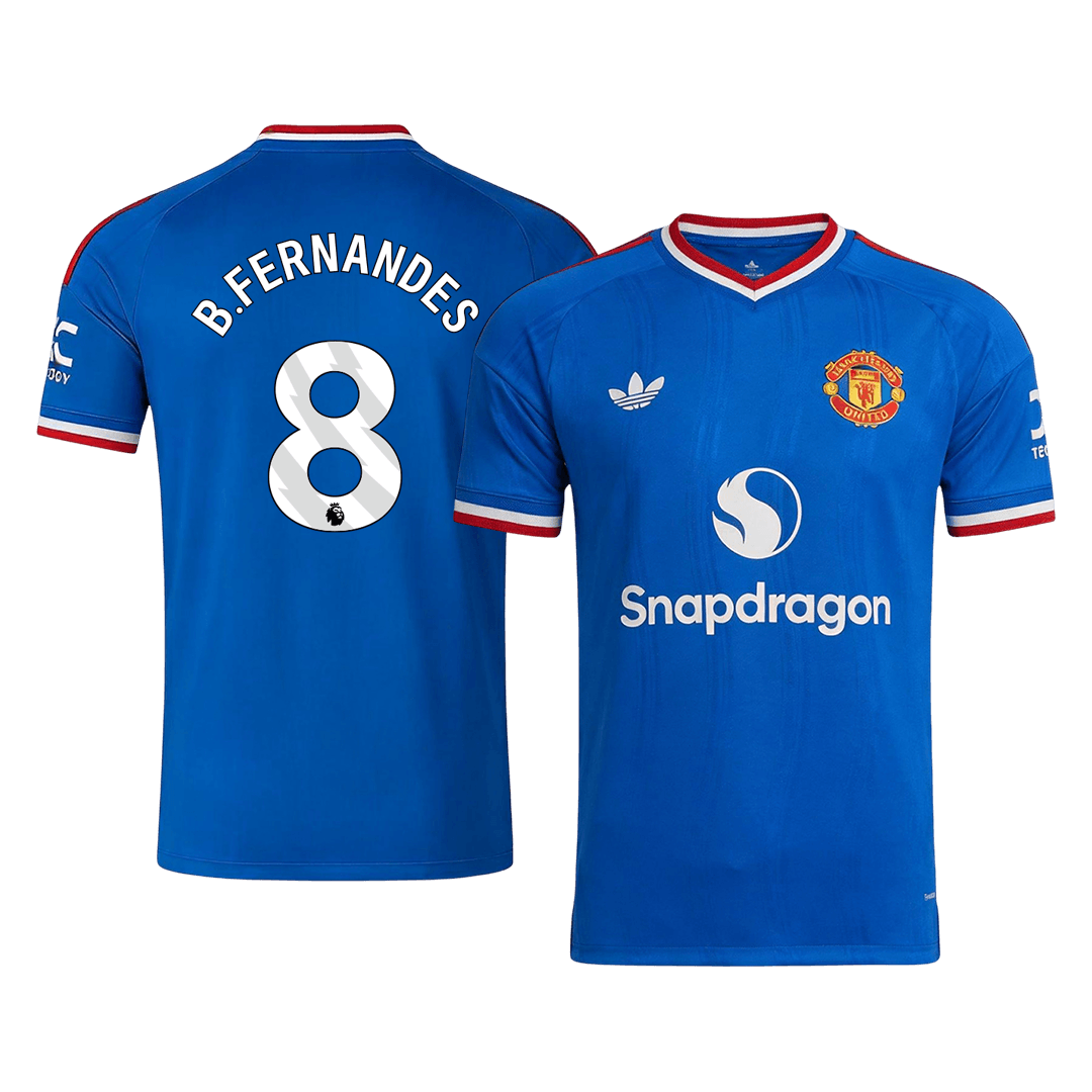 B. FERNANDES #8 Manchester United Away Soccer Jersey 2026/27 Blue
