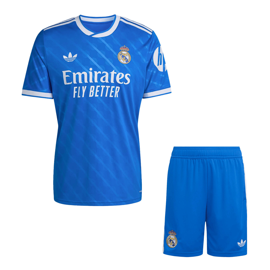 Real Madrid Third Away Soccer Jersey Kit(Jersey+Shorts) 2025/26 Blue