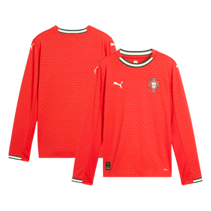 Portugal Home Long Sleeve Soccer Jersey 2025 Red