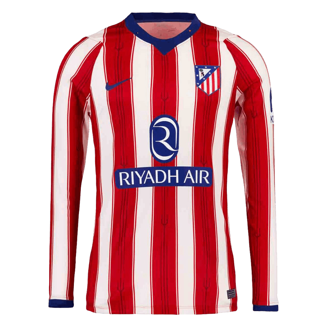 Atletico Madrid Home Long Sleeve Soccer Jersey 2026/27 Red&White