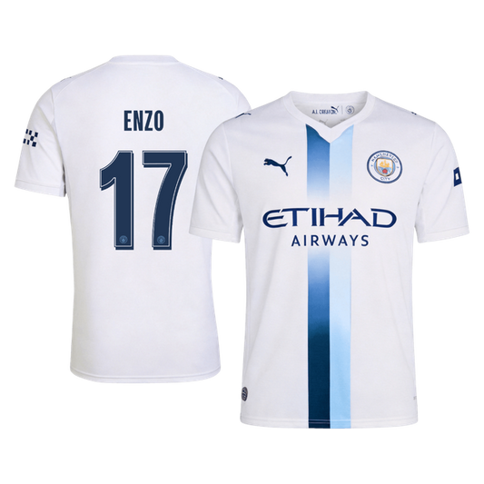 ENZO #17 Manchester City Third Soccer Jersey 2026/27 White - UCL