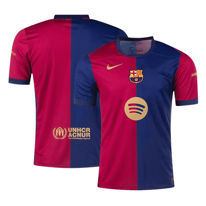 Barcelona Home Football Shirt 2024/25 - Spotify Logo Without Text Football Kit UK