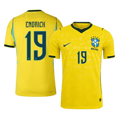 Authentic ENDRICK #19 Brazil Home Soccer Jersey 2026