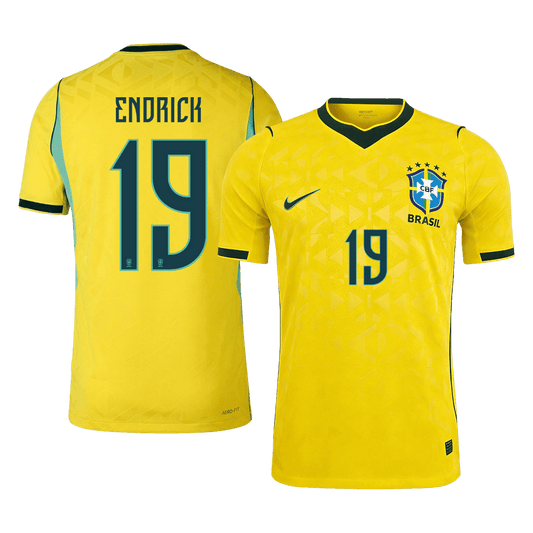 Authentic ENDRICK #19 Brazil Home Football Shirt 2026