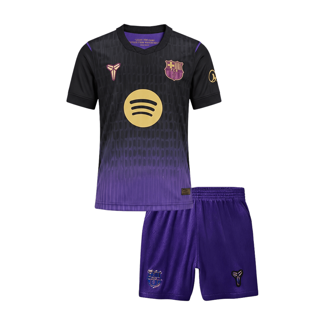 Player Version Kids Barcelona Away Soccer Jersey Kit (Jersey+Shorts) 2026/27 Purple