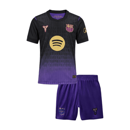 Player Version Kids Barcelona Away Soccer Jersey Kit (Jersey+Shorts) 2026/27 Purple