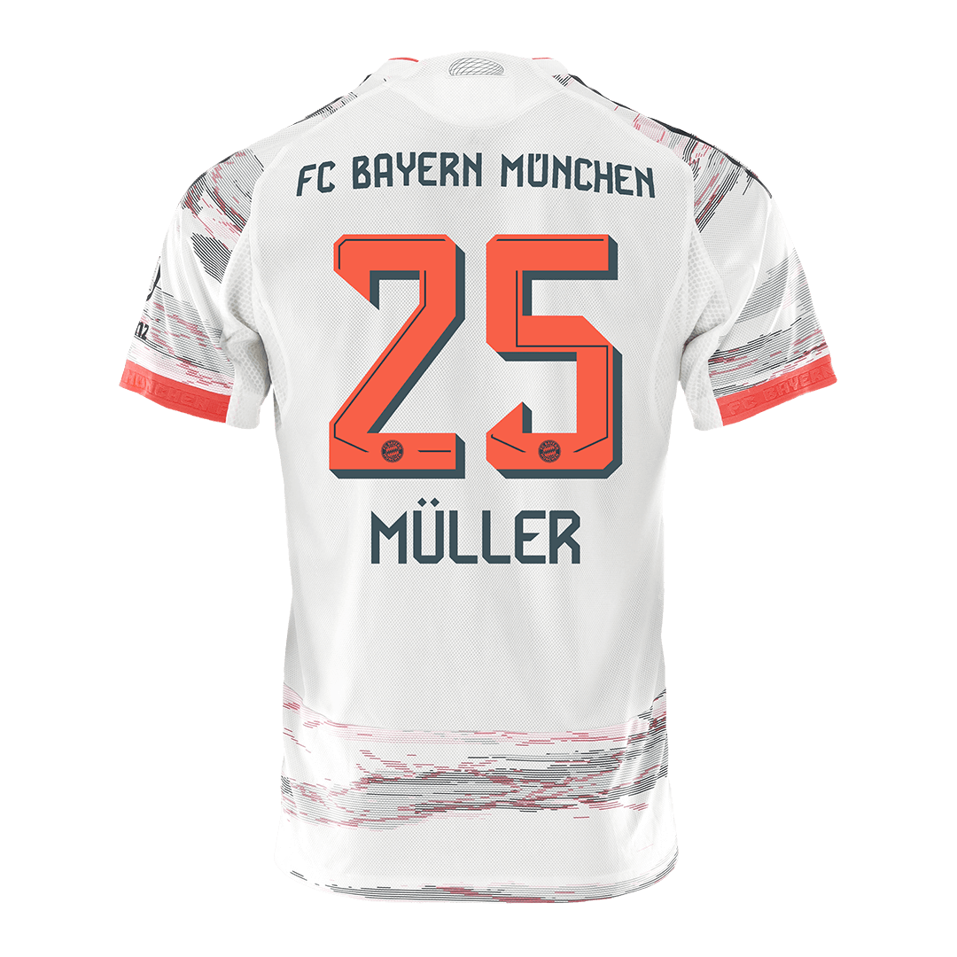 Authentic  MÜLLER  #25 Bayern Munich Away Soccer Jersey 2025/26 White