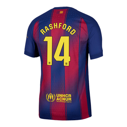 Authentic RASHFORD #14 Barcelona Home Soccer Jersey 2025/26 Red&Blue