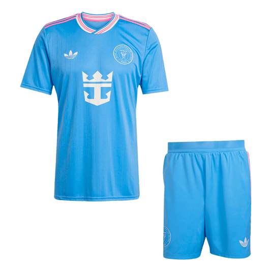 Inter Miami Third away Soccer Jersey Kit(Jersey+Shorts) 2025 Blue