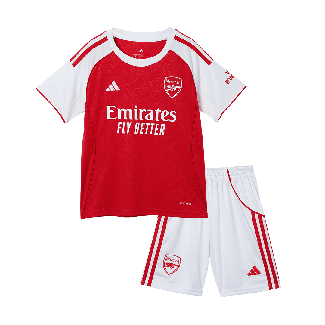 Kid's Arsenal Home Soccer Jersey Kit(Jersey+Shorts) 2025/26 Red