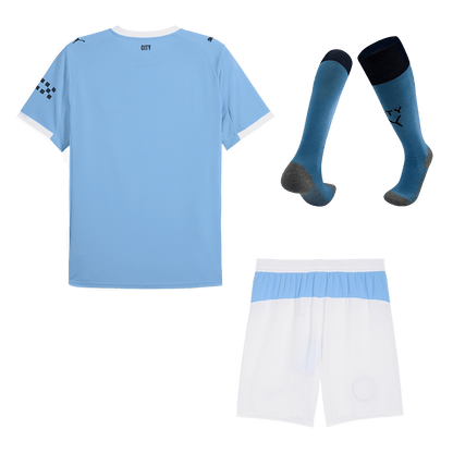 Manchester City Home Soccer Jersey Kit(Jersey+Shorts+Socks) 2025/26 Blue