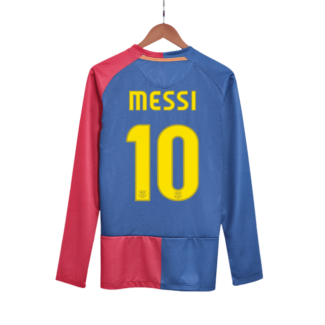 Retro MESSI #10 2008/09 Barcelona Home Long Sleeve Football Shirt - UCL Final