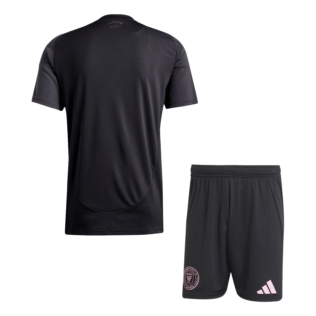 Inter Miami Away Soccer Jersey Kit(Jersey+Shorts) 2025 Black&Gray