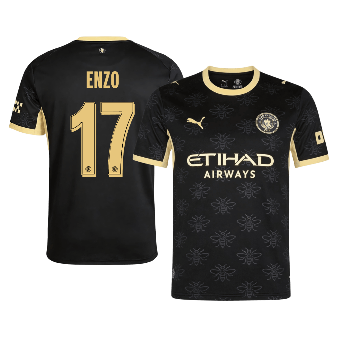 ENZO #17 Manchester City Away Soccer Jersey 2026/27 Black - UCL