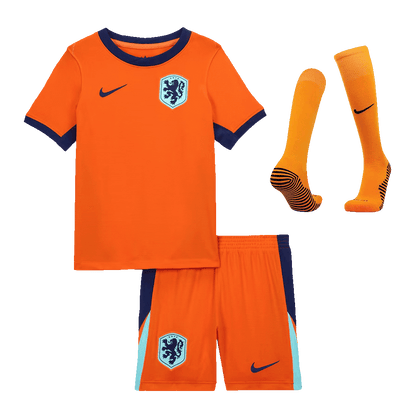 Kid's Netherlands Home Soccer Jersey Kit(Jersey+Shorts+Socks) Euro 2024